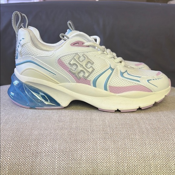 Tory Burch White and Pink Sneakers - Picture 2 of 6